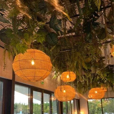 GLOBE - Grande suspension ronde en raphia D80 cm