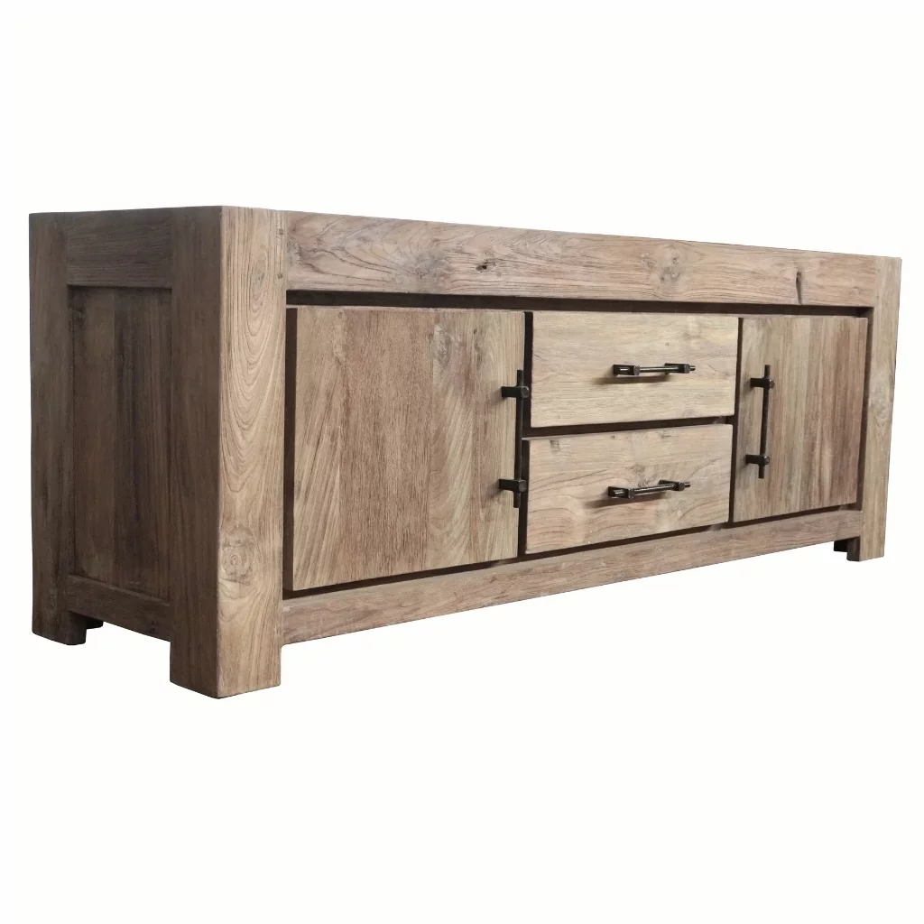 ACHILLE - Meuble TV en teck recyclé