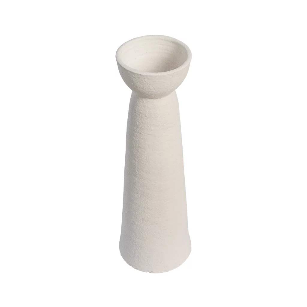 Poterie ZAGORA XXL en terre cuite - E - blanche