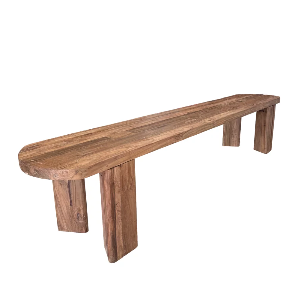 tico - grand banc pour table à manger en teck recyclé