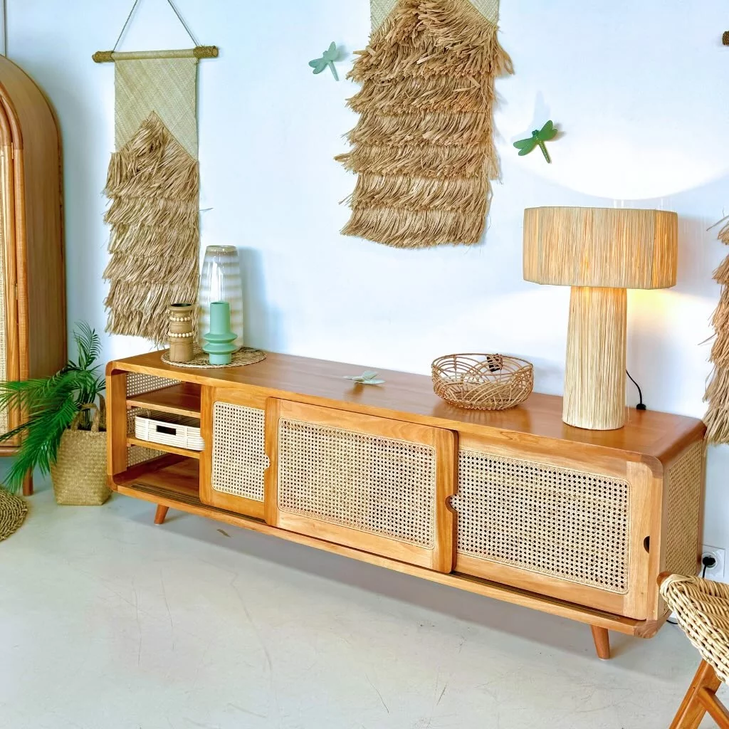RIO - Buffet télé en manguier et cannage