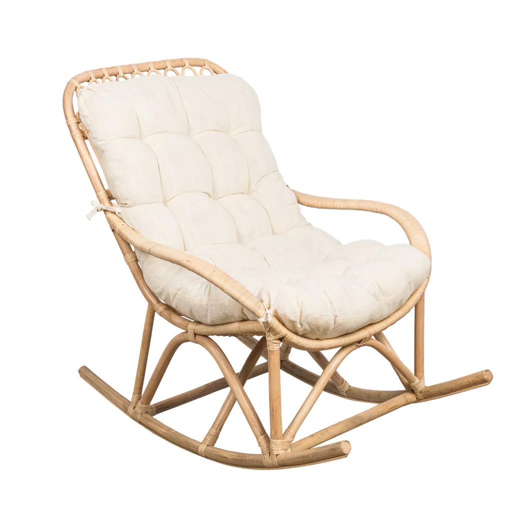 Rocking chair naturel en rotin