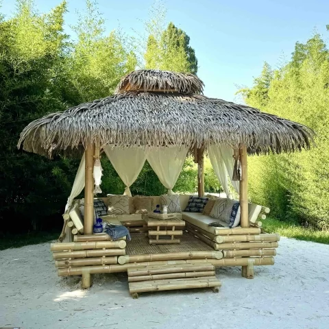 Gazebo en bambou -  paillote bambou - paillote en bambou - pergola - Gazebo bambou - Salon de Jardin - Hydile