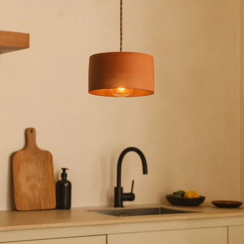ODILE - Suspension en terre cuite ocre
