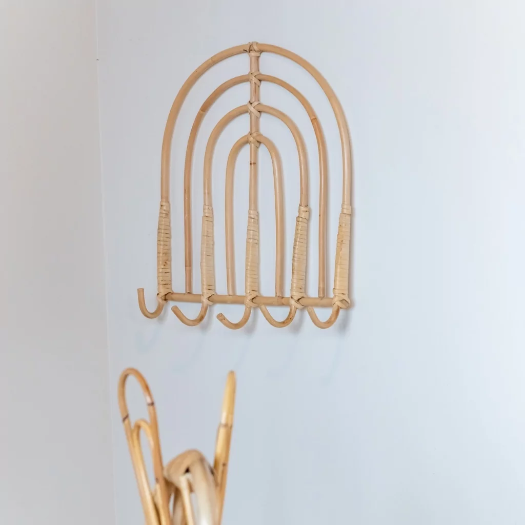 RAINBOW - Etagère murale en rotin arc-en-ciel pour chambre d'enfant
