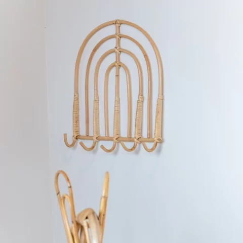 RAINBOW - Etagère murale en rotin arc-en-ciel pour chambre d'enfant