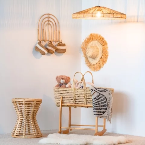 RAINBOW - Etagère murale en rotin arc-en-ciel