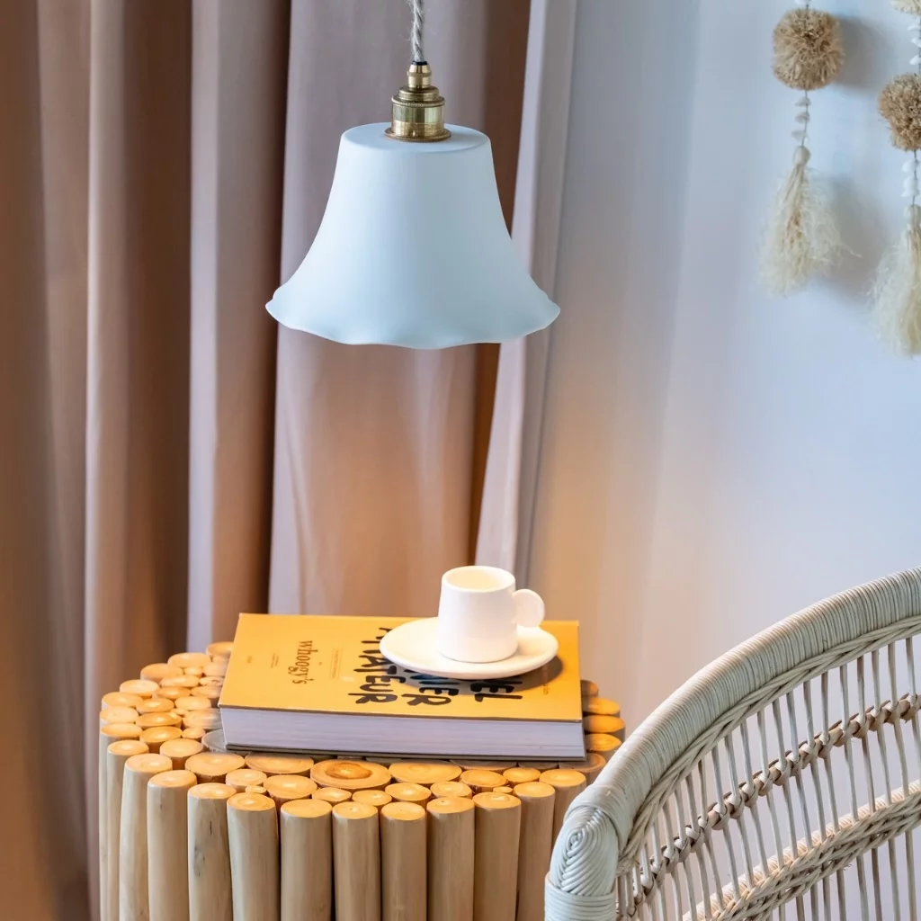 ELODIE - Suspension en terre cuite blanche