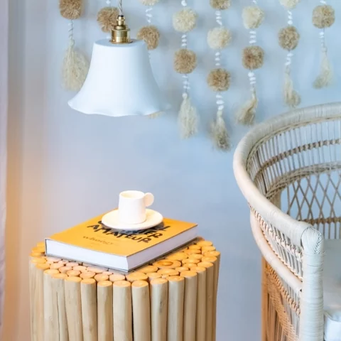 ELODIE - Suspension en terre cuite blanche