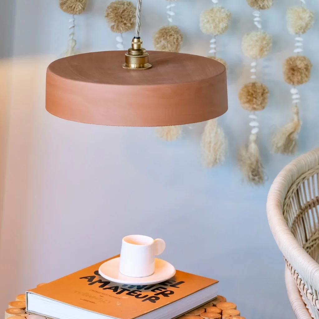 MICHELE M - Suspension en terre cuite ocre