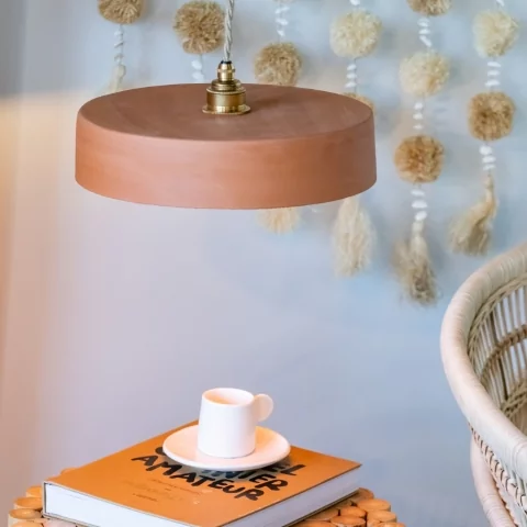 MICHELE M - Suspension en terre cuite ocre