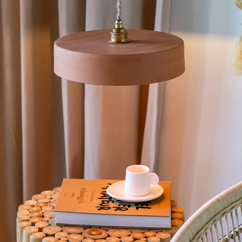 MICHELE M - Suspension en terre cuite ocre