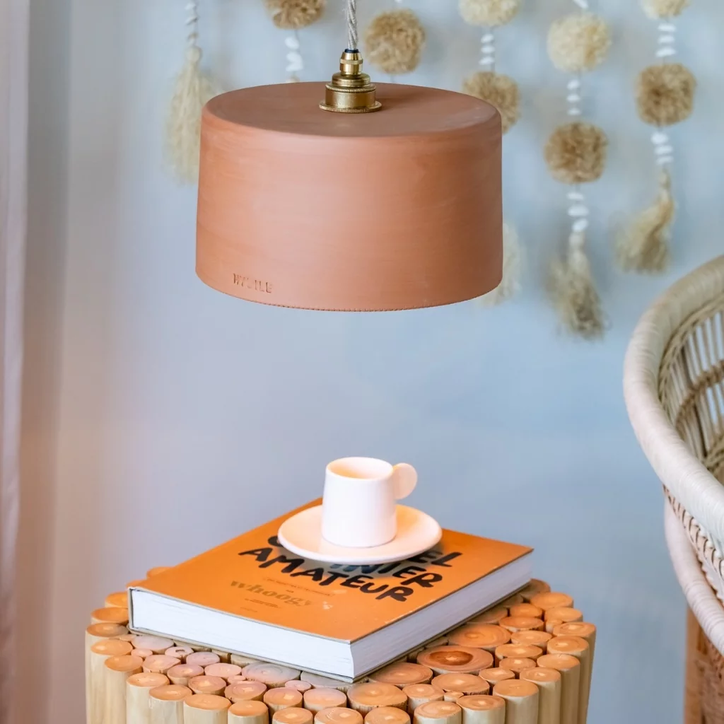ODILE - Suspension en terre cuite ocre
