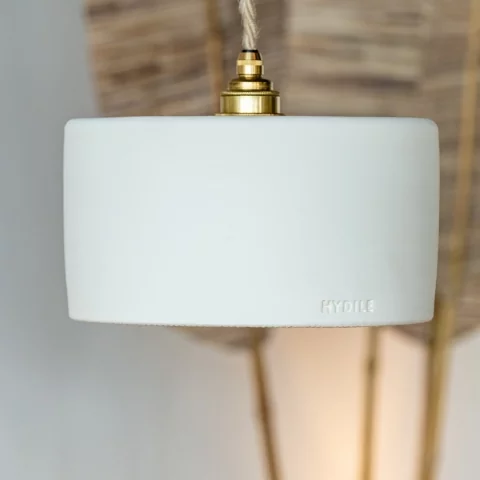 ODILE - Suspension en terre cuite blanche