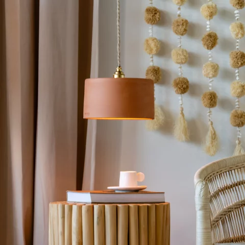 ODILE - Suspension en terre cuite ocre
