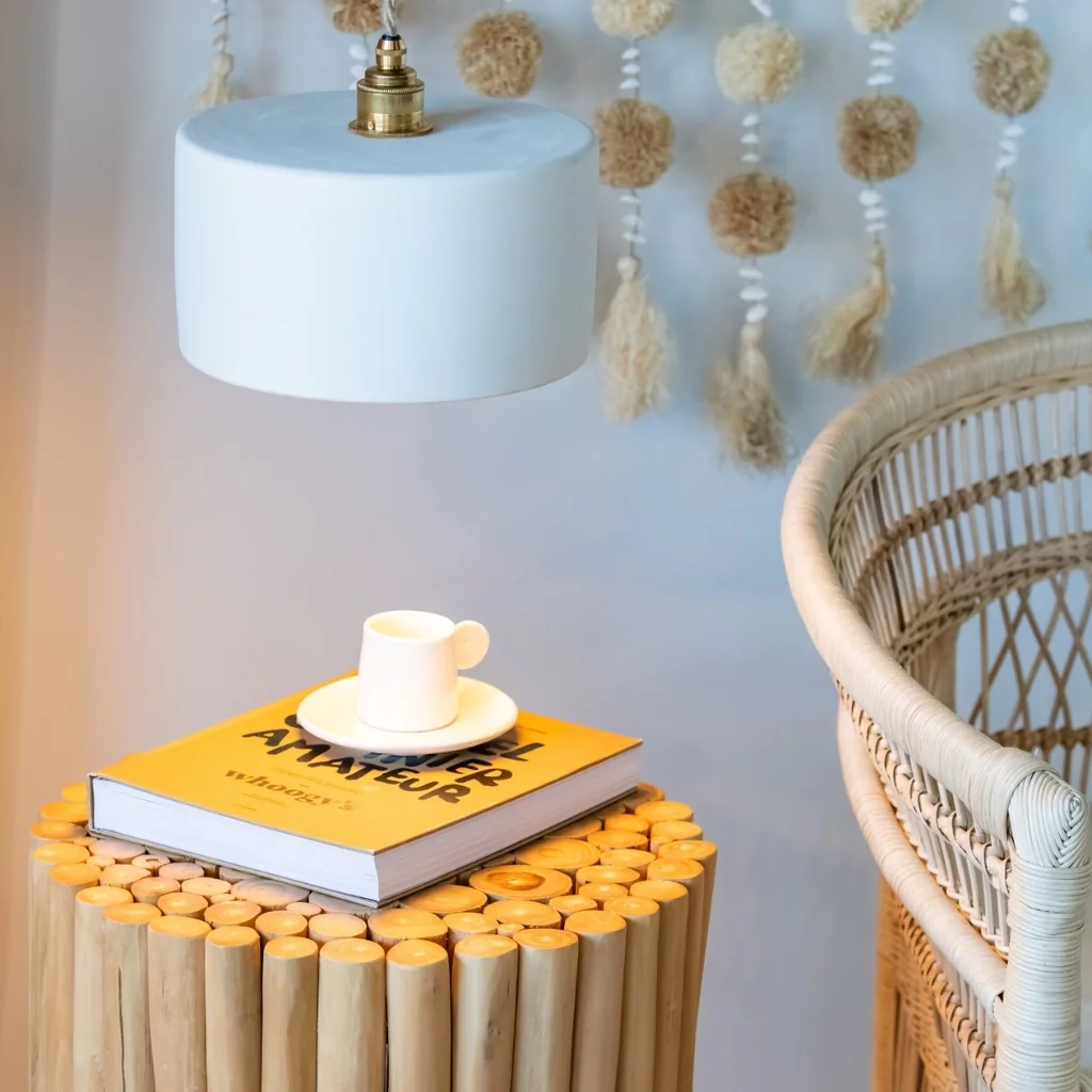 ODILE - Suspension en terre cuite blanche