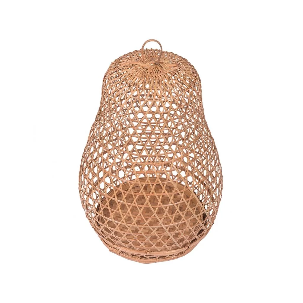 Lanterne bambou - cloque bambou - lampe bambou - suspension bambou - cage à coq