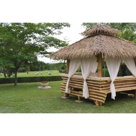 Gazebo en bambou -  gazebo bambou - paillote bambou - paillote - pergola - paillote de plage - salon de jardin - Hydile