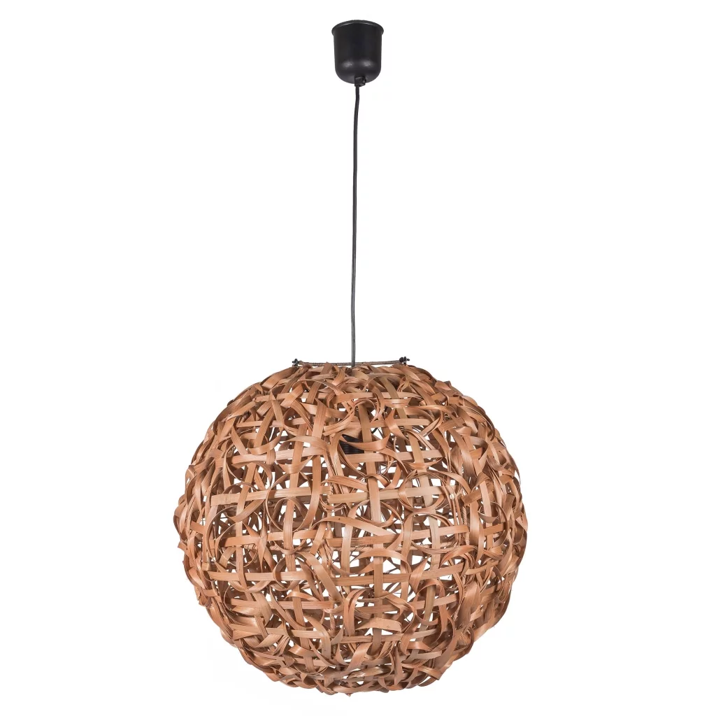 Suspension bambou - Suspension ronde bambou - suspension bambou torsadé - luminaire bambou - lampe à suspendre bambou - hydile