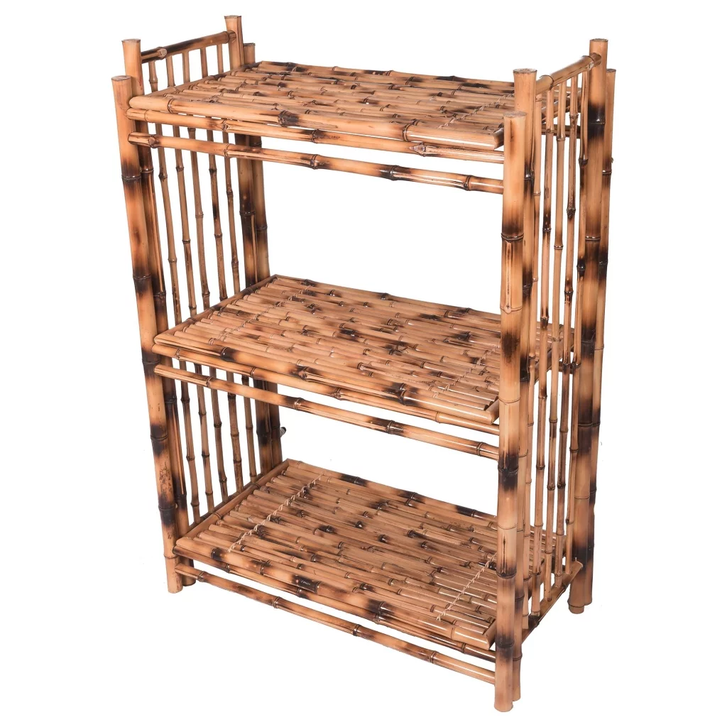 Etagère en bambou pour chambre - Étagère rangement - Étagère de rangement bambou - Étagère pliable et légère - Hydile