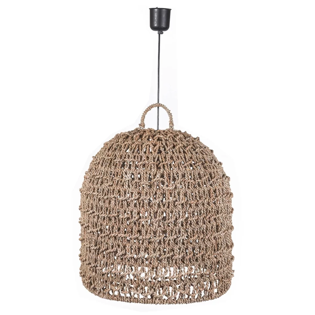 Suspension naturelle - grosse suspension en jonc de mer -  suspension de style bohème - luminaire bohème chic-Hydile