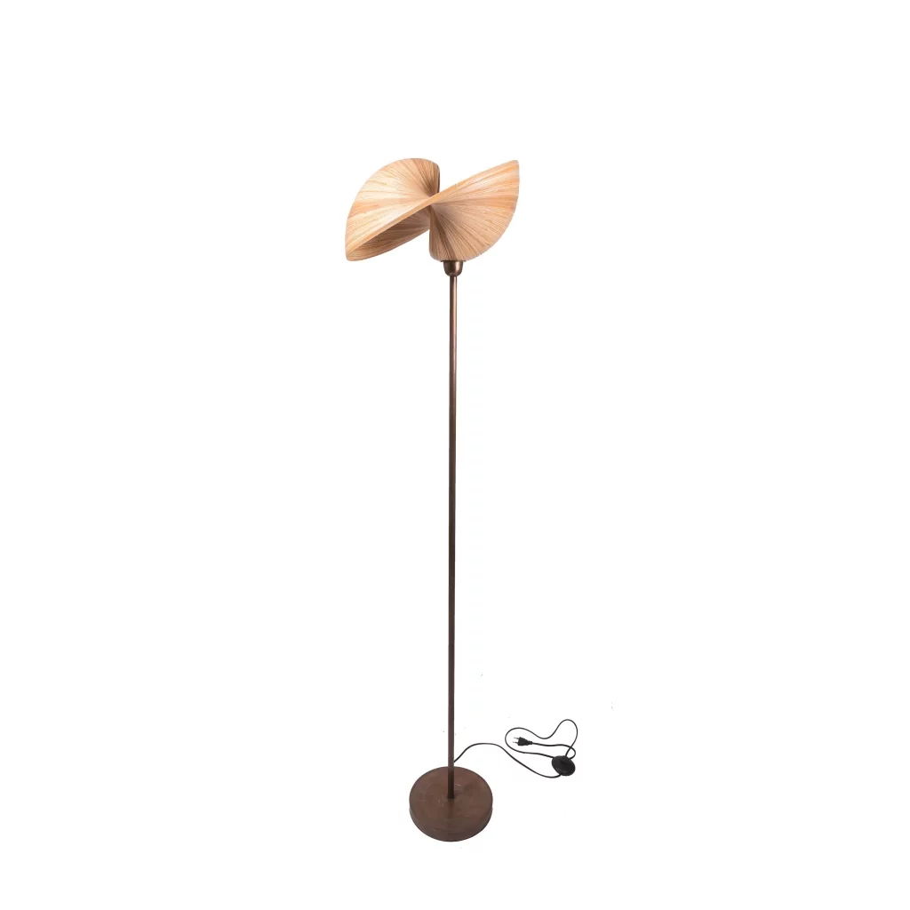 Lampe sur pied - lampe à poser - luminaire bambou - lampe design - lampe métal - lampadaire - décoration bambou - Hydile