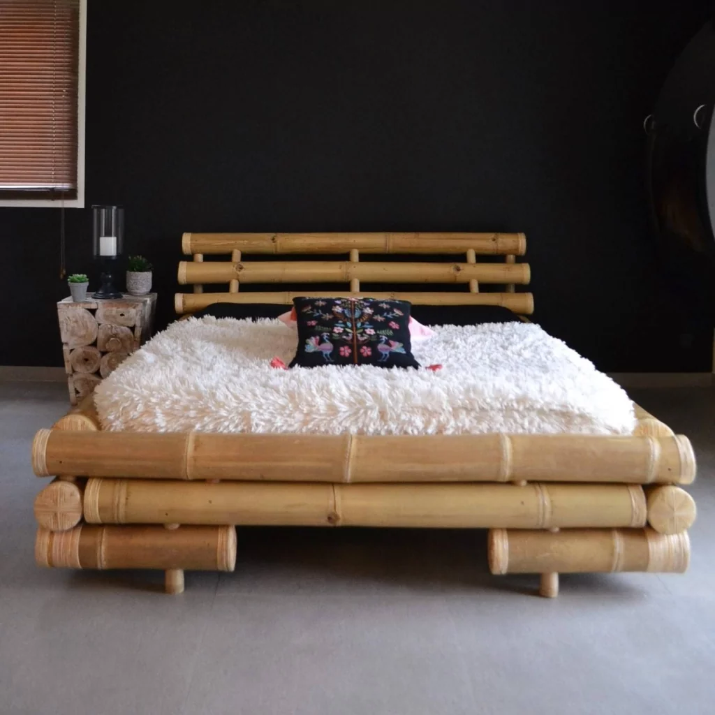 Lit en bambou 160x200 - Vendu avec sommier et tête de lit. OPAL c'est le lit  en bambou de haute qualité- Hydile