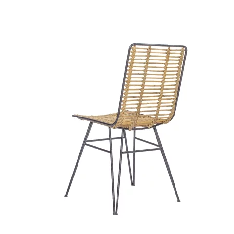 Chaise rotin et métal - Chaise de salon en rotin et métal - chaise design industriel 2