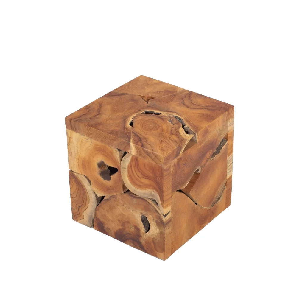 Cube en bois- petit cube en bois - cube en bois déco - gueridon bois - guéridon en bois - objet déco bois