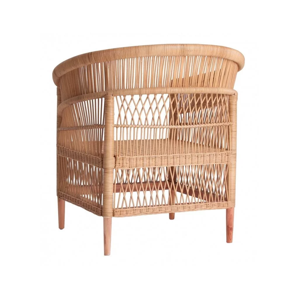 Fauteuil en rotin - Assise en rotin - Chaise rotin et bois - ILIOS - Fauteuil rotin tressé -  HYDILE