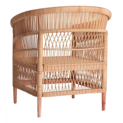 Fauteuil en rotin - Assise en rotin - Chaise rotin et bois - ILIOS - Fauteuil rotin tressé -  HYDILE