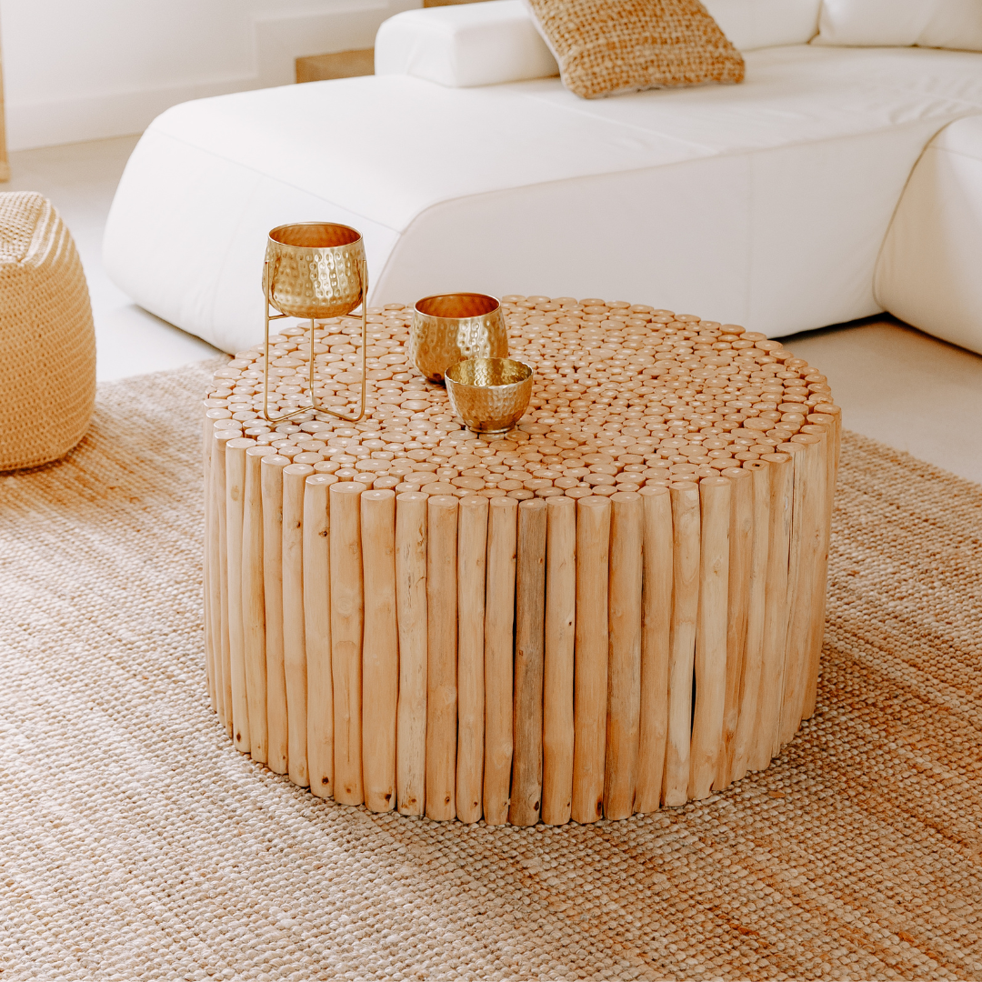 table basse JATI en rodin de bois 