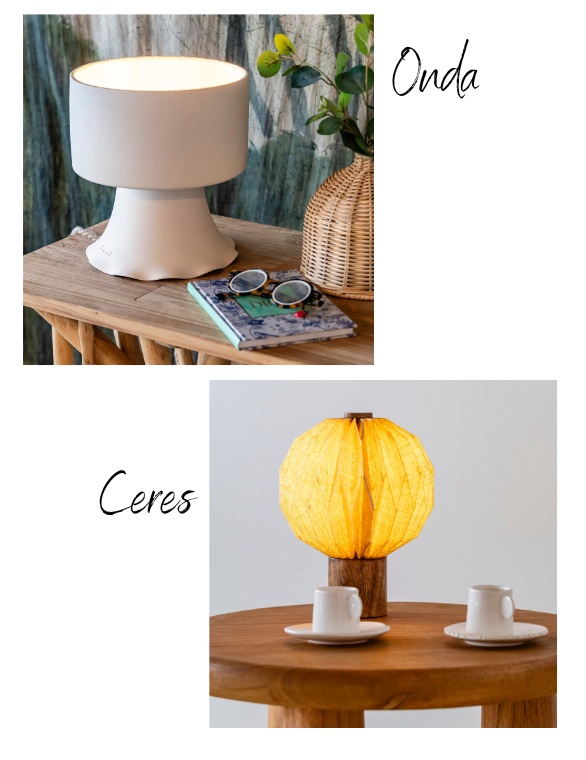 lampes à poser blanche et en lin