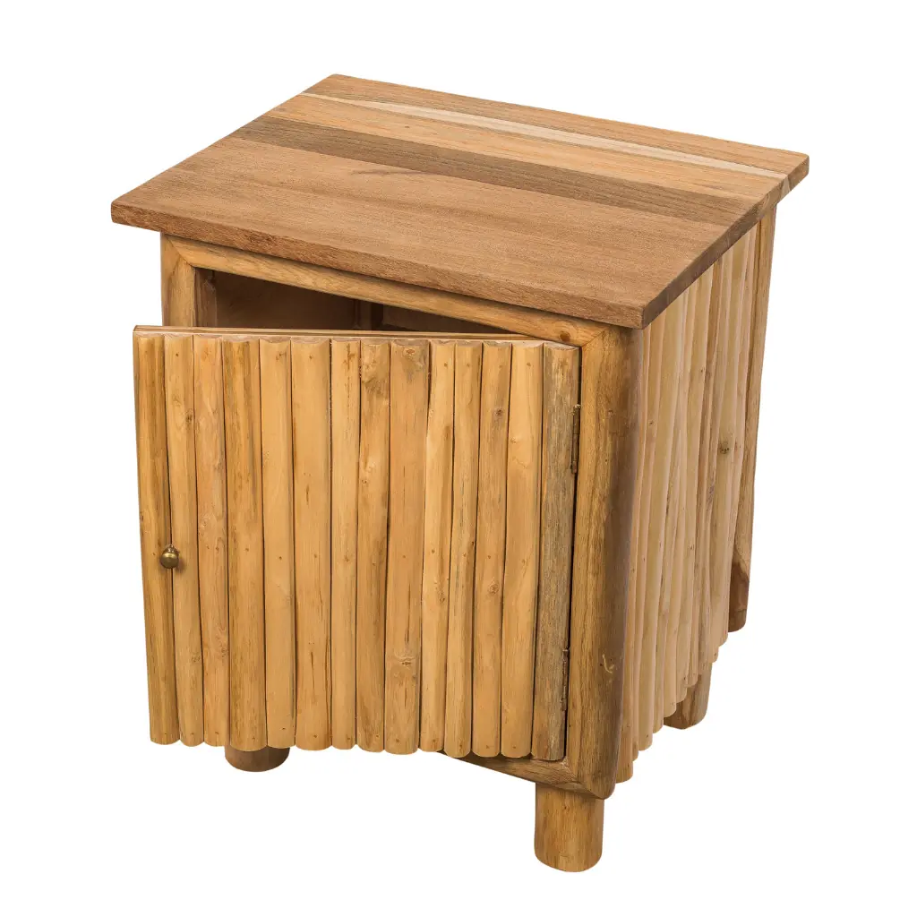 PIERRETTE - Chevet en branche de teck L50*l40*H60cm