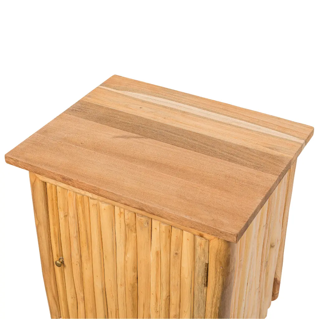 PIERRETTE - Chevet en branche de teck L50*l40*H60cm