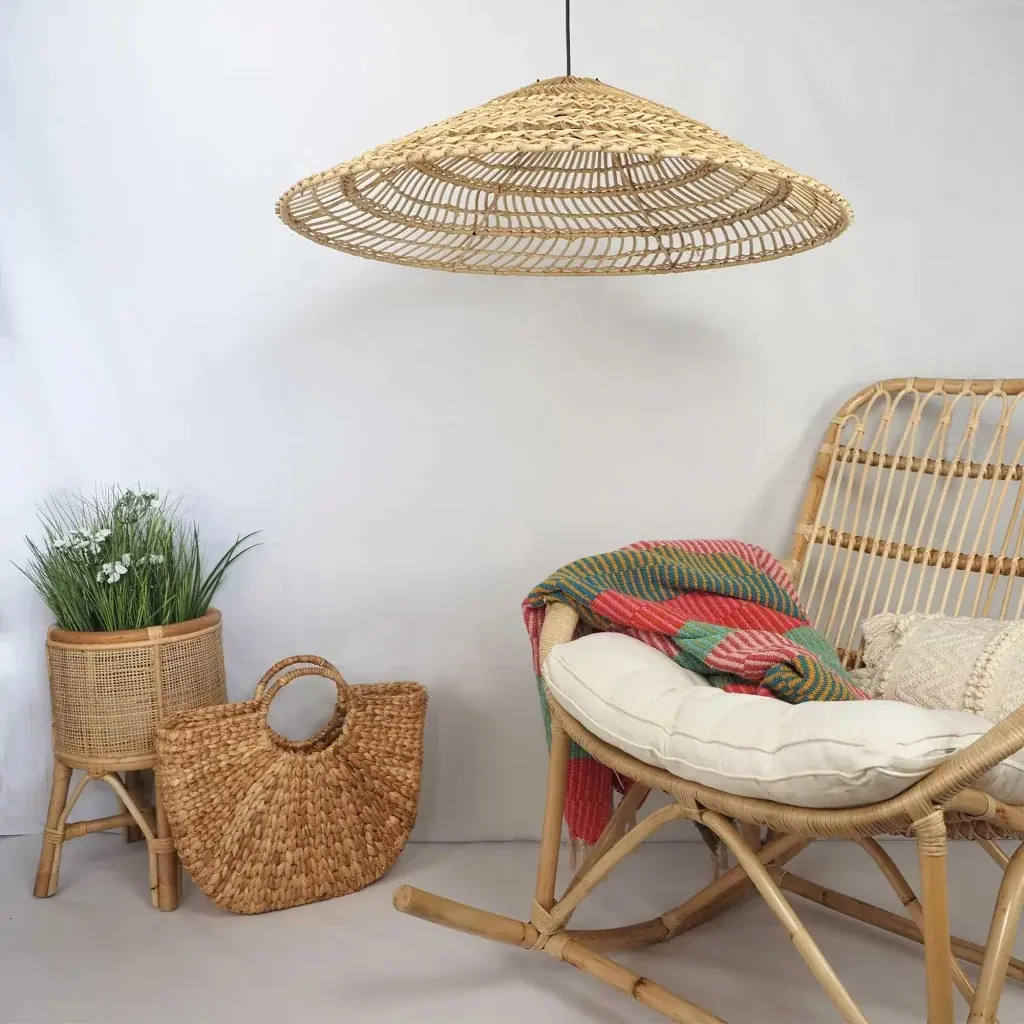 SHINE - Suspension en rotin triangle D80 h26 cm