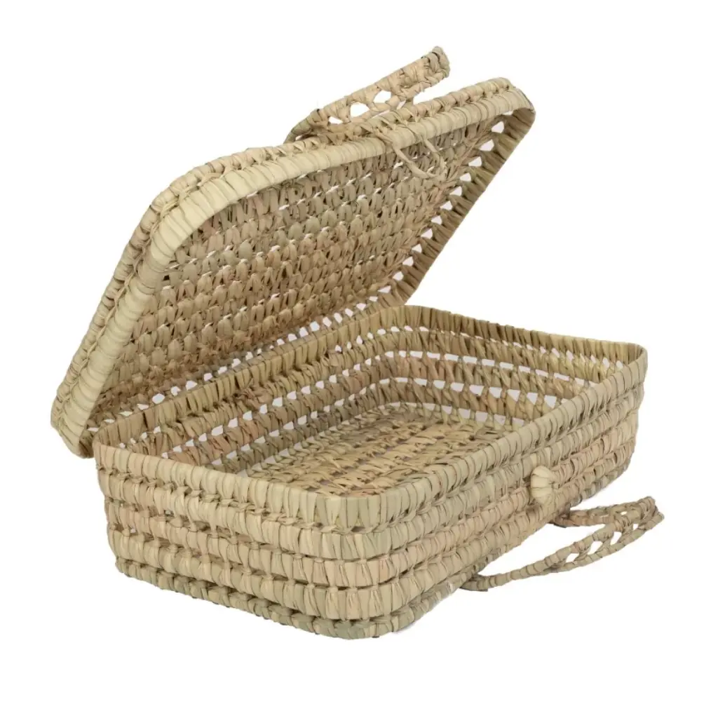 VALIO - grande valisette de rangement en feuilles de palmier doum L40xl40xh13cm