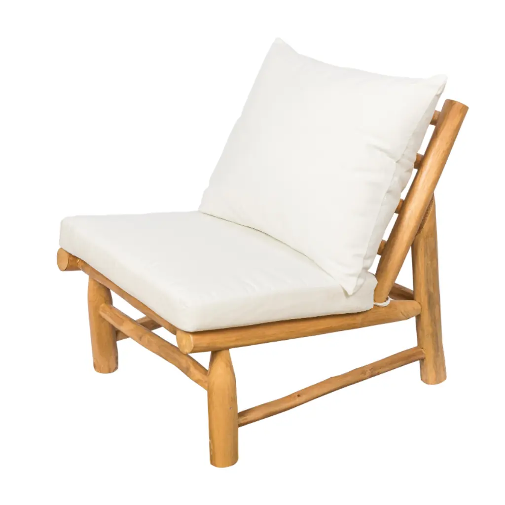 YAGO - Fauteuil en teck avec coussin outdoor L70*l79*H70cm