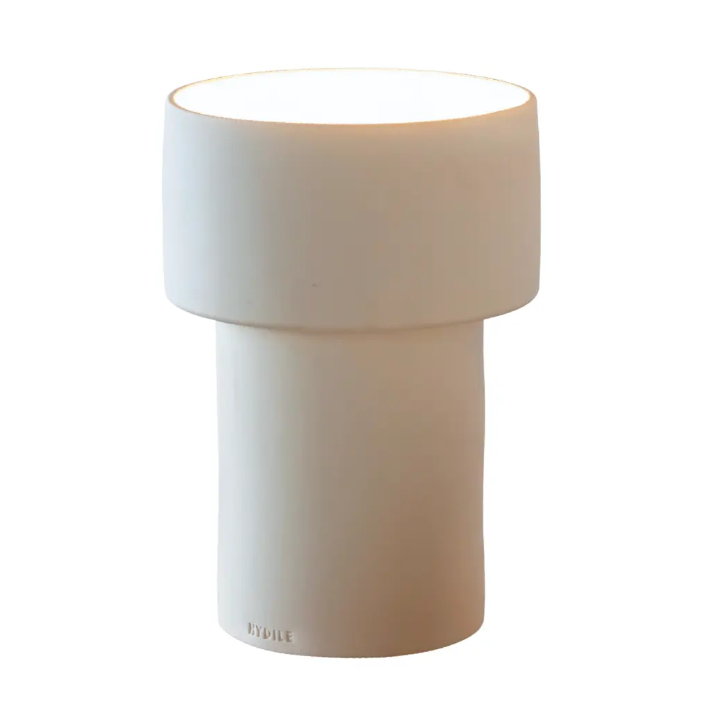 LUA - Lampe à poser en terre cuite blanche D23,50 H35.50cm