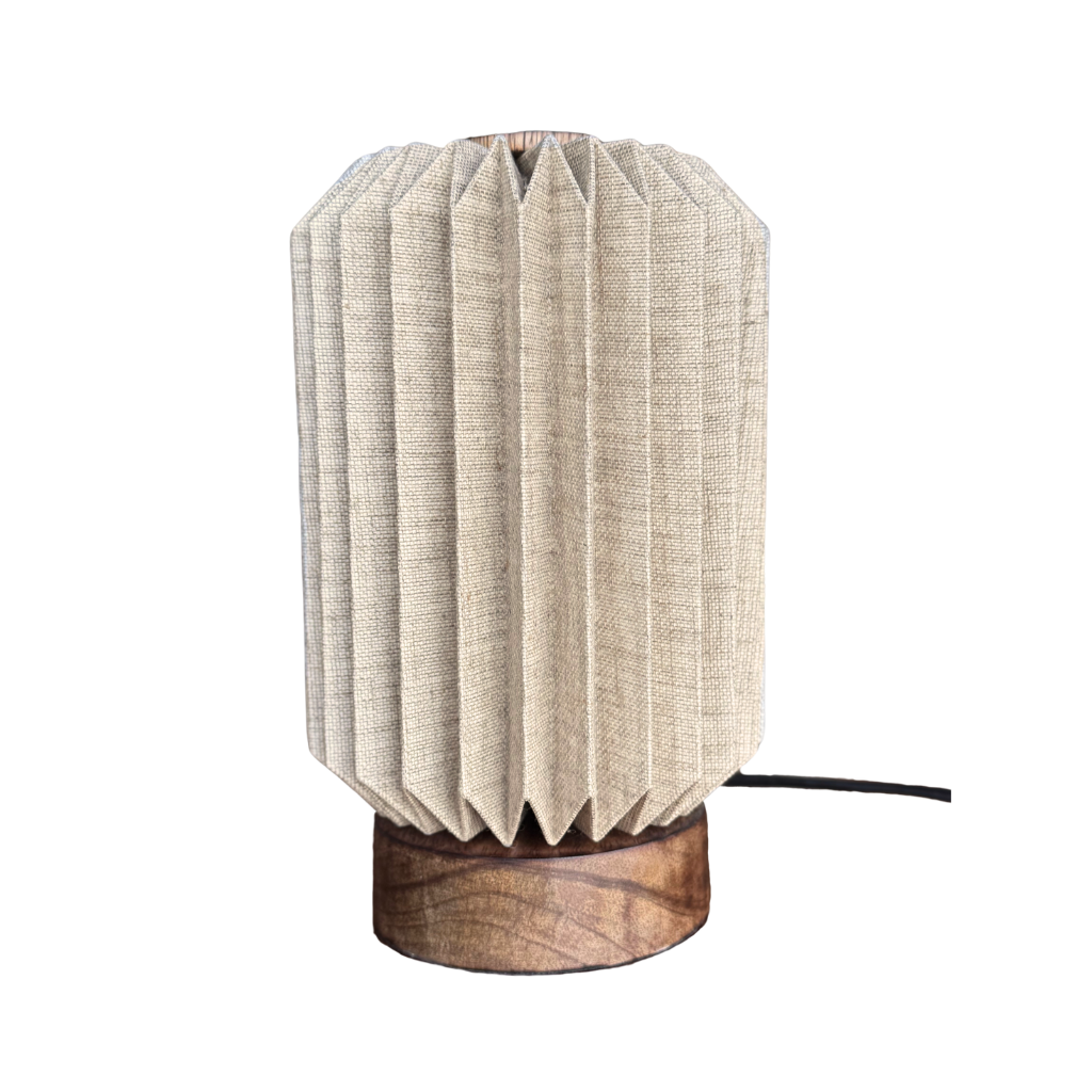 ERIS - Petite lampe à poser en lin et bois