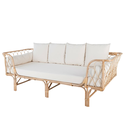 TAHITI - Banquette en rotin avec  coussins  L157xl80xH72cm
