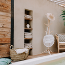 Willy - Porte manteau en bois d'eucalyptus  L50 H180cm