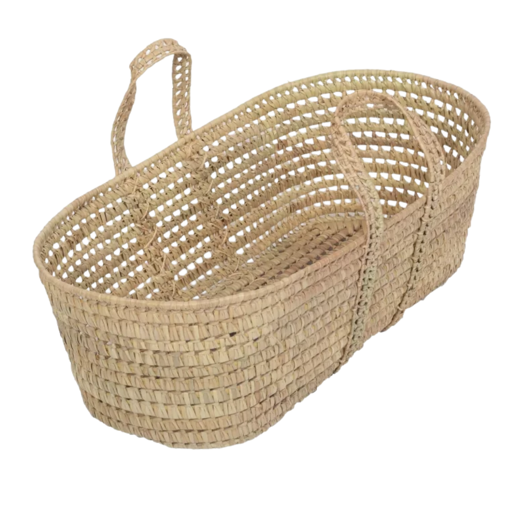 BALOU - Couffin tressé en feuilles naturelles doum