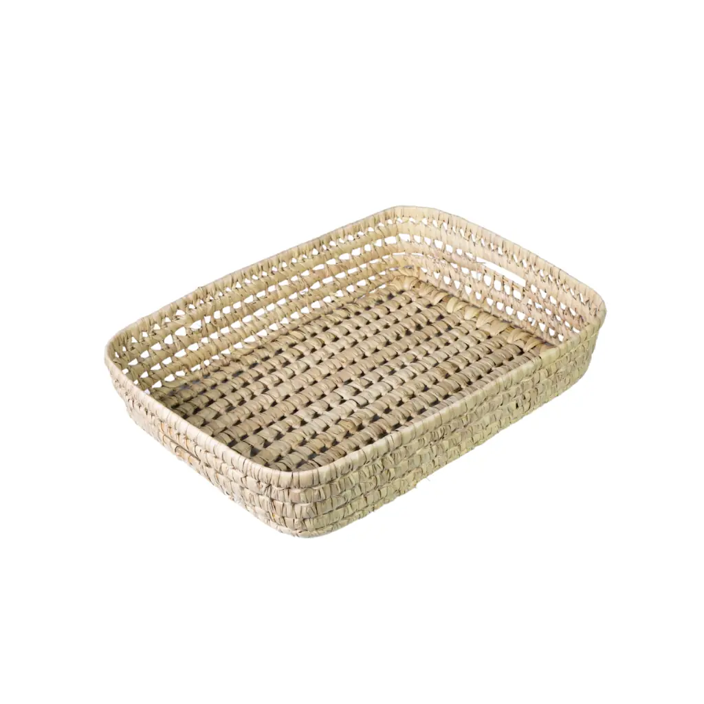 REBY S- Petit plateau en feuilles de palmier doum  L43 l30 H10