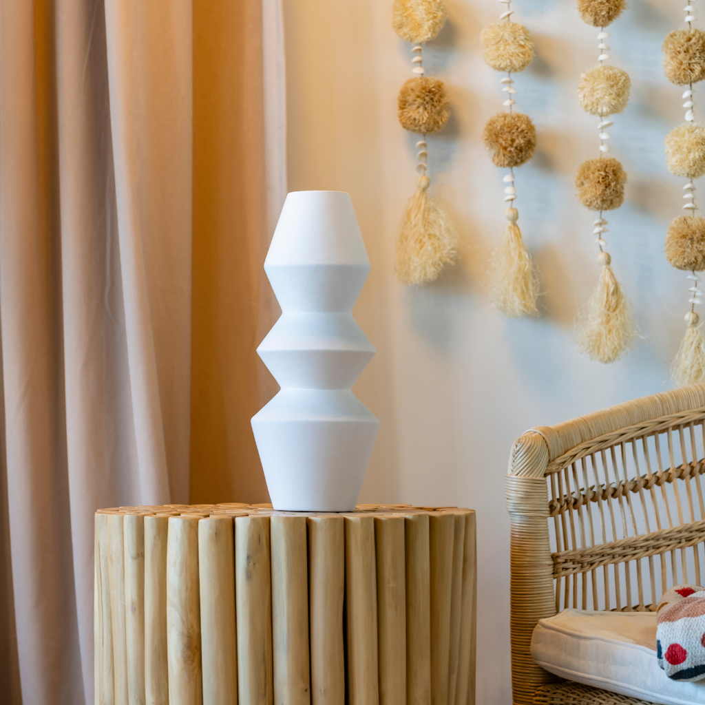 ECUME - Petit vase en terre cuite blanc M3