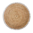CAURI - Set de table en rotin et coquillage Naturel  D38 ép1cm