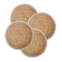 CAURI - Lot de 4 sets en rotin et coquillage naturel