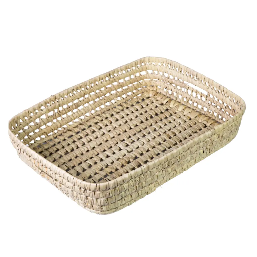 REBY - grand plateau en feuilles de palmier doum L60xl40xh15cm