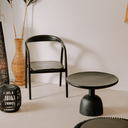 BLACKY M -Table basse ronde en suar noir