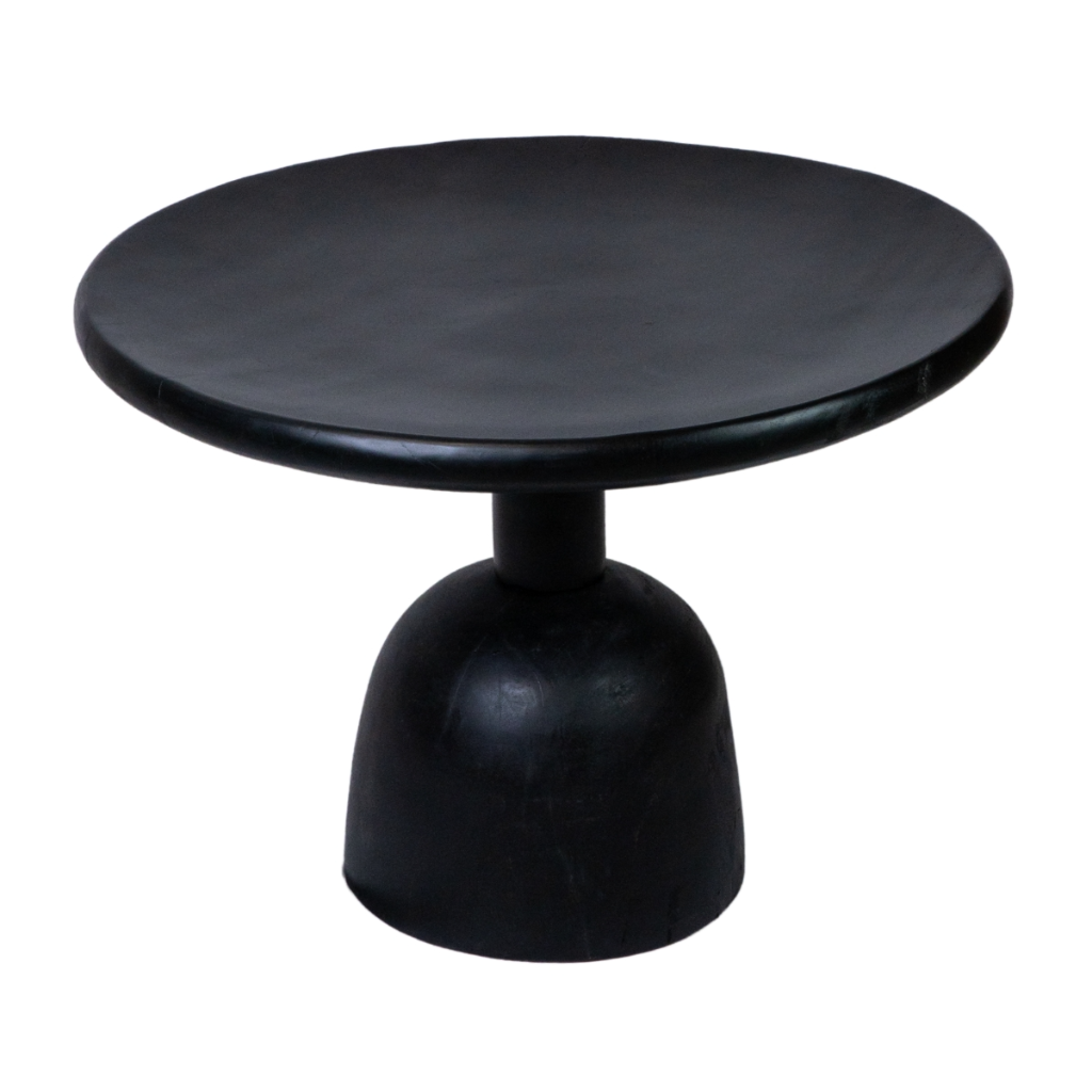 BLACKY M -Table basse ronde en suar noir